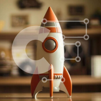 Intra Συλλεκτικό Ξύλινο Παζλ Plywood  4mm - Πορτοκαλί και λευκό παιχνίδι ρόκας σε ξύλινο τραπέζι Σε Ξύλινο Κουτί - Διαστάσεις Puzzle: 10x10 cm – 25 κομμάτια - Image 1