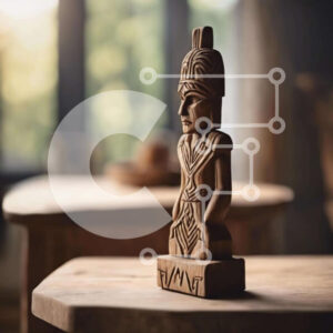 Intra Συλλεκτικό Ξύλινο Παζλ Plywood  4mm - Ξύλινο άγαλμα που εμφανίζεται σε ξύλινο τραπέζι Σε Ξύλινο Κουτί - Διαστάσεις Puzzle: 10x10 cm – 25 κομμάτια