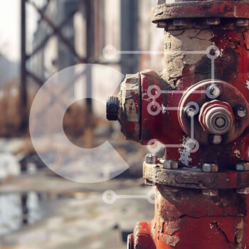 Intra Συλλεκτικό Ξύλινο Παζλ Plywood  4mm - Σκουριασμένος πυροσβεστικός κρουνός σε αστικό περιβάλλον Σε Ξύλινο Κουτί - Διαστάσεις Puzzle: 10x10 cm – 25 κομμάτια - Image 1