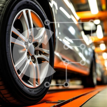 Intra Συλλεκτικό Ξύλινο Παζλ Plywood  4mm - Σκηνή μεταφοράς: Λευκό αυτοκίνητο στη γραμμή συναρμολόγησης Σε Ξύλινο Κουτί - Διαστάσεις Puzzle: 10x10 cm – 25 κομμάτια - Image 1