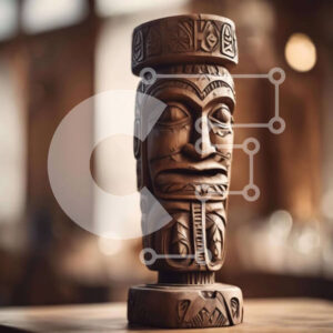 Intra Συλλεκτικό Ξύλινο Παζλ Plywood 4mm - Ξύλινο άγαλμα Tiki Totem Σε Ξύλινο Κουτί - Διαστάσεις: 10x10 cm – 25 κομμάτια - Image 1