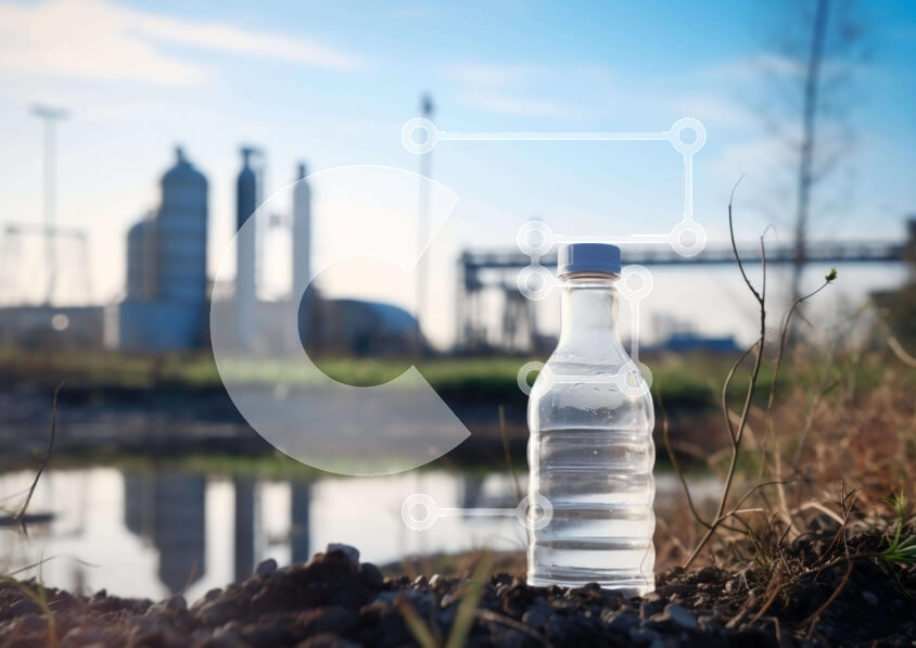 Intra Συλλεκτικό Ξύλινο Παζλ Plywood  4mm - Μπουκάλι νερό σε βιομηχανικό περιβάλλον Σε Ξύλινο Κουτί - Διαστάσεις: 10x10 cm – 25 κομμάτια