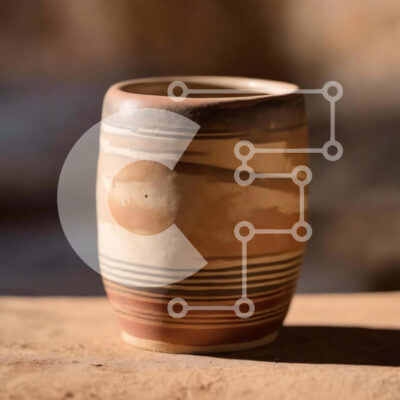 Intra Συλλεκτικό Ξύλινο Παζλ Plywood  4mm - Χειροποίητο Κεραμικό Κύπελλο σε Ξύλινο Τραπέζι Σε Ξύλινο Κουτί - Διαστάσεις: 10x10 cm – 25 κομμάτια - Image 1