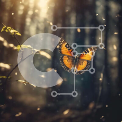 Intra Συλλεκτικό Ξύλινο Παζλ Plywood 4mm - Πεταλούδα που πετά μέσα από το δάσος Σε Ξύλινο Κουτί - Διαστάσεις: 10x10 cm – 25 κομμάτια - Image 1