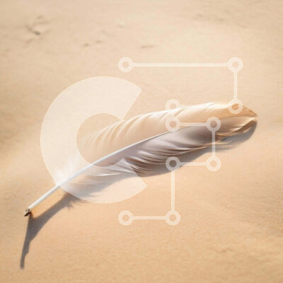 Intra Συλλεκτικό Ξύλινο Παζλ Plywood 4mm - Μονό λευκό φτερό που στηρίζεται στην άμμο Σε Ξύλινο Κουτί - Διαστάσεις: 10x10 cm – 25 κομμάτια - Image 1