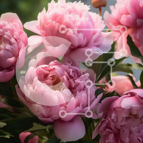 Intra Συλλεκτικό Ξύλινο Παζλ Plywood  4mm - Μπουκέτο με ροζ παιώνιες και διάφορα λουλούδια Σε Ξύλινο Κουτί - Διαστάσεις: 10x10 cm – 25 κομμάτια - Image 1