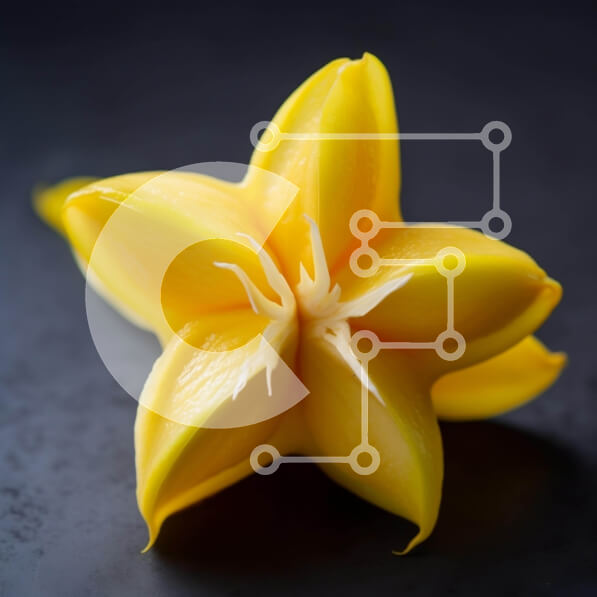 Intra Συλλεκτικό Ξύλινο Παζλ Plywood  4mm - Κίτρινο λουλούδι σε σχήμα αστεριού σε μαύρη επιφάνεια Σε Ξύλινο Κουτί - Διαστάσεις: 10x10 cm – 25 κομμάτια