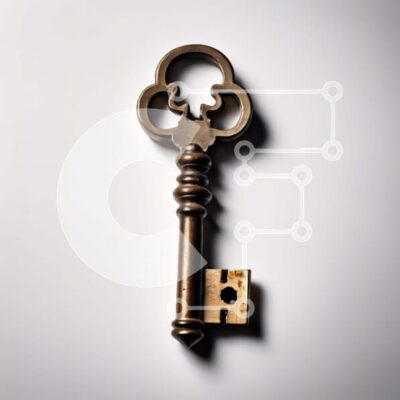 Intra Συλλεκτικό Ξύλινο Παζλ Plywood  4mm - Παλιομοδίτικο κλειδί σε λευκό φόντο Σε Ξύλινο Κουτί - Διαστάσεις: 10x10 cm – 25 κομμάτια - Image 1