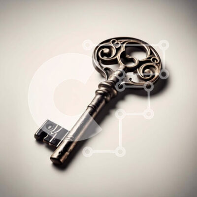 Intra Συλλεκτικό Ξύλινο Παζλ Plywood  4mm - Vintage κλειδί σε λευκή επιφάνεια Σε Ξύλινο Κουτί - Διαστάσεις: 10x10 cm – 25 κομμάτια - Image 1