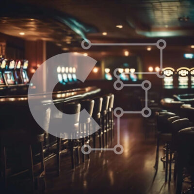 Intra Συλλεκτικό Ξύλινο Παζλ Plywood  4mm - Dark Empty Casino Bar με Κουλοχέρηδες Σε Ξύλινο Κουτί - Διαστάσεις Puzzle: 10x10 cm – 25 κομμάτια - Image 1