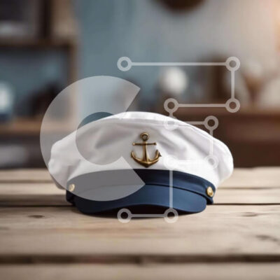 Intra Συλλεκτικό Ξύλινο Παζλ Plywood  4mm - Καπέλο Sailor σε σχήμα άγκυρας σε ξύλινο τραπέζι Σε Ξύλινο Κουτί - Διαστάσεις: 10x10 cm – 25 κομμάτια - Image 1