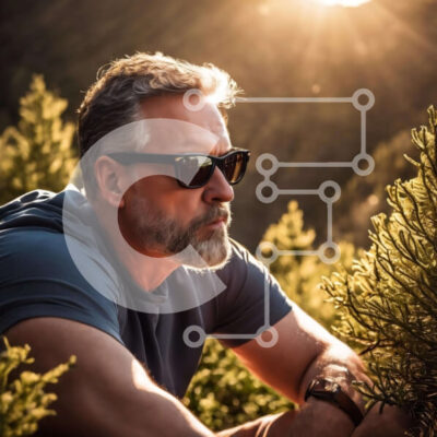 Intra Συλλεκτικό Ξύλινο Παζλ Plywood  4mm - Άνδρας που χαλαρώνει στο δάσος Σε Ξύλινο Κουτί - Διαστάσεις: 10x10 cm – 25 κομμάτια - Image 1