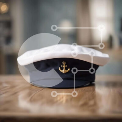 Intra Συλλεκτικό Ξύλινο Παζλ Plywood  4mm - Ναυτικό καπέλο καπετάνιου σε ξύλινο τραπέζι Σε Ξύλινο Κουτί - Διαστάσεις Puzzle: 10x10 cm – 25 κομμάτια - Image 1