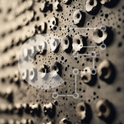 Intra Συλλεκτικό Ξύλινο Παζλ Plywood  4mm - Μεταλλικός τοίχος με τρύπες και βίδες Σε Ξύλινο Κουτί - Διαστάσεις Puzzle: 10x10 cm – 25 κομμάτια - Image 1