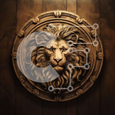 Intra Συλλεκτικό Ξύλινο Παζλ Plywood  4mm - Περίτεχνο κεφάλι λιονταριού σε ξύλινο φόντο Σε Ξύλινο Κουτί - Διαστάσεις Puzzle: 10x10 cm – 25 κομμάτια - Image 1