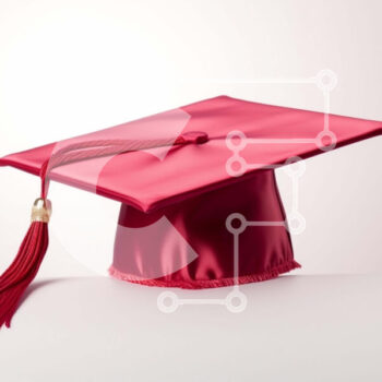 Intra Συλλεκτικό Ξύλινο Παζλ Plywood  4mm - Κόκκινο καπάκι αποφοίτησης σε άσπρο φόντο Σε Ξύλινο Κουτί - Διαστάσεις Puzzle: 10x10 cm – 25 κομμάτια - Image 1