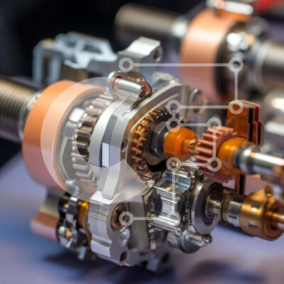 Intra Συλλεκτικό Ξύλινο Παζλ Plywood 4mm - Λεπτομερής κοντινό πλάνο με γρανάζια και κιβώτια ταχυτήτων Σε Ξύλινο Κουτί - Διαστάσεις Puzzle: 10x10 cm – 25 κομμάτια - Image 1