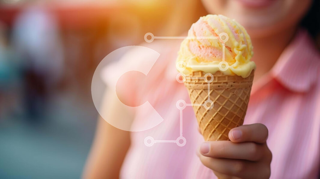 Intra Συλλεκτικό Ξύλινο Παζλ Plywood  4mm - Γυναίκα με πολύχρωμο χωνάκι παγωτού Σε Ξύλινο Κουτί - Διαστάσεις Puzzle: 10x10 cm – 25 κομμάτια