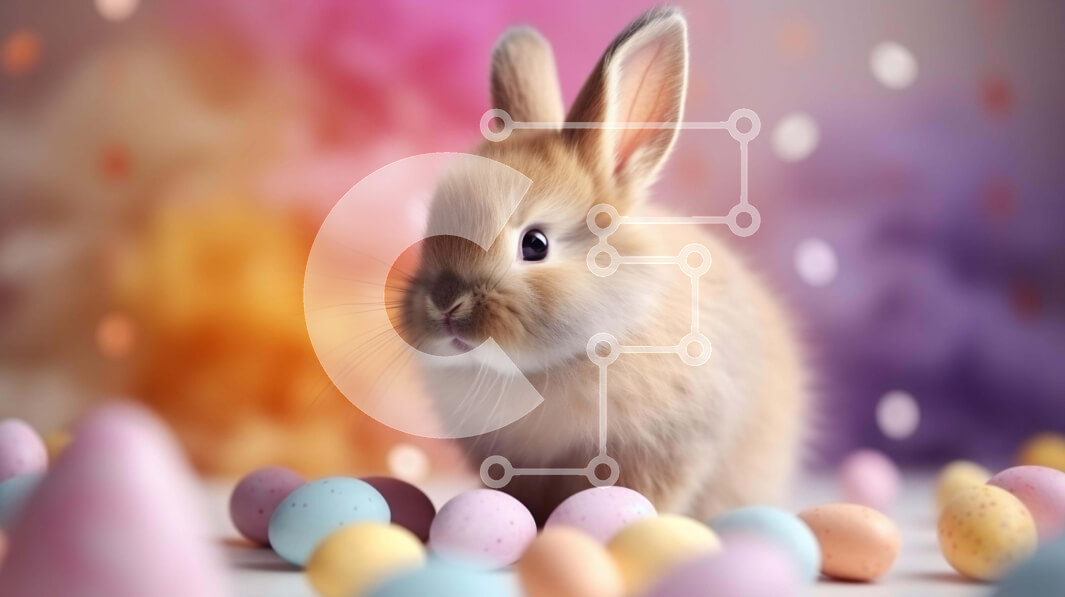 Intra Συλλεκτικό Ξύλινο Παζλ Plywood  4mm - Πασχαλινό λαγουδάκι και πολύχρωμα αυγά Σε Ξύλινο Κουτί - Διαστάσεις: 10x10 cm – 25 κομμάτια