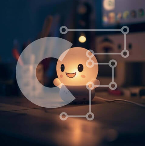 Intra Συλλεκτικό Ξύλινο Παζλ Plywood  4mm - Μικρό φως νύχτας στο γραφείο Σε Ξύλινο Κουτί - Διαστάσεις: 10x10 cm – 25 κομμάτια - Image 1