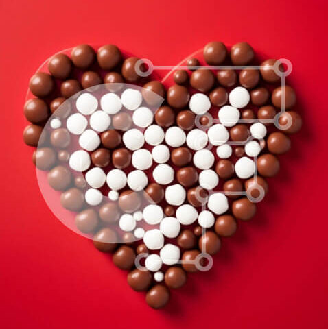 Intra Συλλεκτικό Ξύλινο Παζλ Plywood 4mm - Σύνθεση Candy Cane σε σχήμα καρδιάς για Romance Σε Ξύλινο Κουτί - Διαστάσεις: 10x10 cm – 25 κομμάτια - Image 1