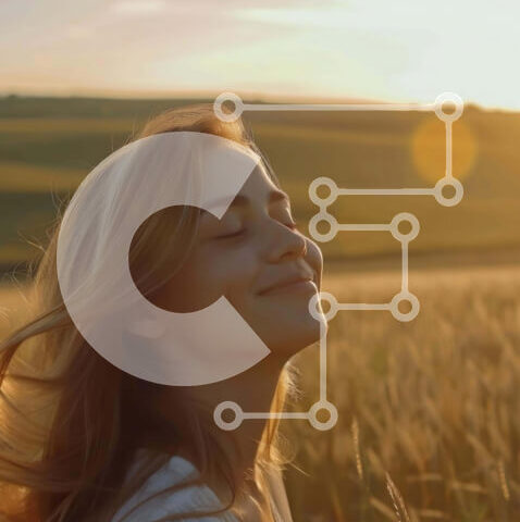 Intra Συλλεκτικό Ξύλινο Παζλ Plywood  4mm - Γυναίκα που απολαμβάνει το ηλιοβασίλεμα σε ένα ανοιχτό πεδίο Σε Ξύλινο Κουτί - Διαστάσεις: 10x10 cm – 25 κομμάτια - Image 1