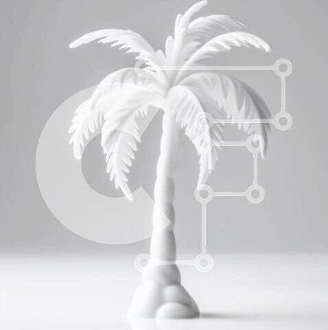 Intra Συλλεκτικό Ξύλινο Παζλ Plywood 4mm - Λευκός φοίνικας στο τραπέζι Σε Ξύλινο Κουτί - Διαστάσεις: 10x10 cm – 25 κομμάτια - Image 1