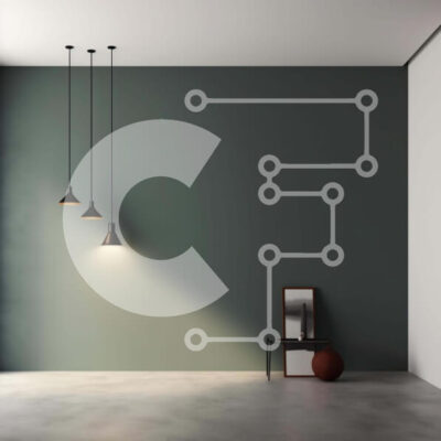 Intra Συλλεκτικό Ξύλινο Παζλ Plywood  4mm - Εσωτερικό δωματίου με πράσινο τοίχο, φωτιστικά, καρέκλα και μπάλες Σε Ξύλινο Κουτί - Διαστάσεις Puzzle: 10x10 cm – 25 κομμάτια - Image 1