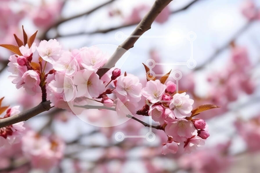 Intra Συλλεκτικό Ξύλινο Παζλ Plywood  4mm - Κλαδί δέντρου με ροζ άνθη Σε Ξύλινο Κουτί - Διαστάσεις: 10x10 cm – 25 κομμάτια