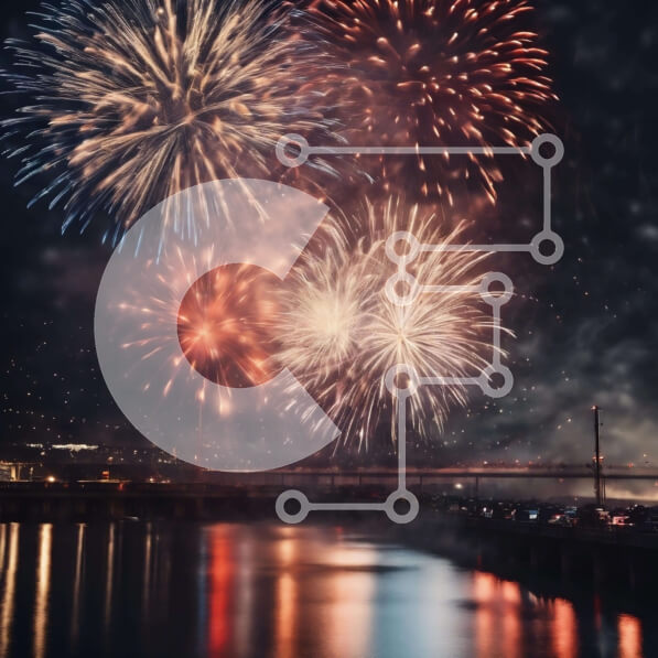 Intra Συλλεκτικό Ξύλινο Παζλ Plywood  4mm - Επίδειξη πυροτεχνημάτων νυχτερινού ουρανού με αυτοκίνητα και βάρκες Σε Ξύλινο Κουτί - Διαστάσεις Puzzle: 10x10 cm – 25 κομμάτια