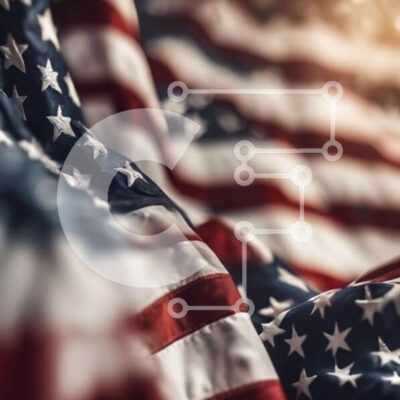 Intra Συλλεκτικό Ξύλινο Παζλ Plywood  4mm - Κοντινό πλάνο της αμερικανικής σημαίας Σε Ξύλινο Κουτί - Διαστάσεις Puzzle: 10x10 cm – 25 κομμάτια - Image 1