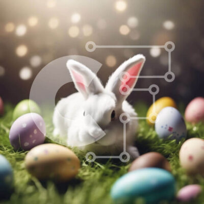 Intra Συλλεκτικό Ξύλινο Παζλ Plywood  4mm - Λευκό λαγουδάκι και Πασχαλινά αυγά Σε Ξύλινο Κουτί - Διαστάσεις Puzzle: 10x10 cm – 25 κομμάτια - Image 1