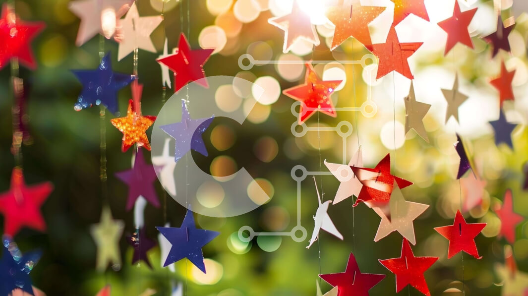 Intra Συλλεκτικό Ξύλινο Παζλ Plywood  4mm - Πολύχρωμα χάρτινα αστέρια κρεμαστή διακόσμηση Σε Ξύλινο Κουτί - Διαστάσεις Puzzle: 10x10 cm – 25 κομμάτια