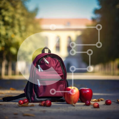 Intra Συλλεκτικό Ξύλινο Παζλ Plywood  4mm - Κόκκινο σακίδιο πλάτης με μήλα στο έδαφος Σε Ξύλινο Κουτί - Διαστάσεις: 10x10 cm – 25 κομμάτια - Image 1