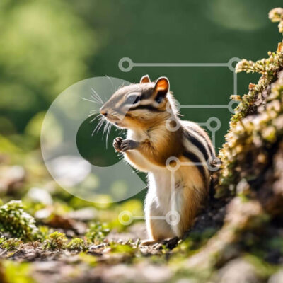Intra Συλλεκτικό Ξύλινο Παζλ Plywood  4mm – Chipmunk στο κούτσουρο δέντρου Σε Ξύλινο Κουτί – Διαστάσεις: 10×10 cm – 25 κομμάτια