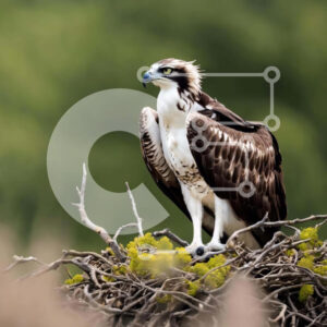 Intra Συλλεκτικό Ξύλινο Παζλ Plywood  4mm - Osprey αναπαύεται στη φωλιά Σε Ξύλινο Κουτί - Διαστάσεις: 10x10 cm – 25 κομμάτια