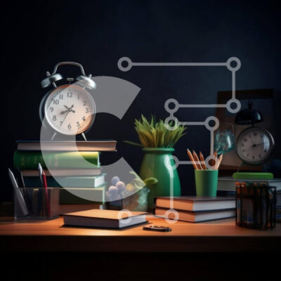 Intra Συλλεκτικό Ξύλινο Παζλ Plywood  4mm - Γραφείο με βιβλία, στυλό και ξυπνητήρι Σε Ξύλινο Κουτί - Διαστάσεις Puzzle: 10x10 cm – 25 κομμάτια - Image 1