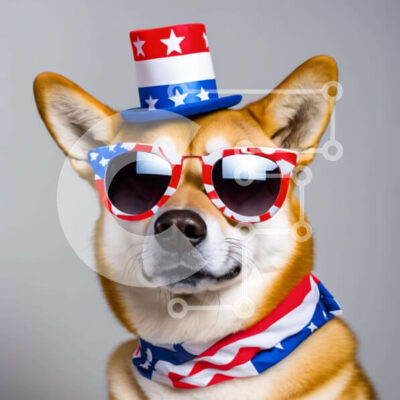 Intra Συλλεκτικό Ξύλινο Παζλ Plywood 4mm - Patriotic Dog με στολή 4ης Ιουλίου Σε Ξύλινο Κουτί - Διαστάσεις: 10x10 cm – 25 κομμάτια - Image 1