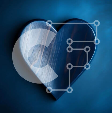 Intra Συλλεκτικό Ξύλινο Παζλ Plywood  4mm - Ξύλινο σχήμα καρδιάς σε μπλε φόντο Σε Ξύλινο Κουτί - Διαστάσεις: 10x10 cm – 25 κομμάτια - Image 1