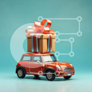 Intra Συλλεκτικό Ξύλινο Παζλ Plywood  4mm - Πορτοκαλί μίνι αυτοκίνητο με κουτί δώρου στο επάνω μέρος Σε Ξύλινο Κουτί - Διαστάσεις Puzzle: 10x10 cm – 25 κομμάτια