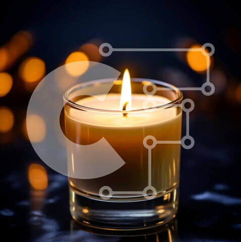 Intra Συλλεκτικό Ξύλινο Παζλ Plywood 4mm - Αναμμένο κερί στο σκοτάδι με πολύχρωμα φώτα Σε Ξύλινο Κουτί - Διαστάσεις Puzzle: 10x10 cm – 25 κομμάτια - Image 1