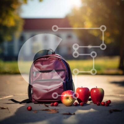 Intra Συλλεκτικό Ξύλινο Παζλ Plywood  4mm - Κόκκινο σακίδιο πλάτης με μήλα Σε Ξύλινο Κουτί - Διαστάσεις: 10x10 cm – 25 κομμάτια - Image 1