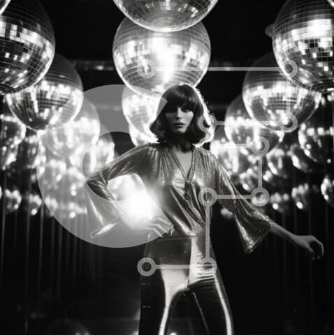 Intra Συλλεκτικό Ξύλινο Παζλ Plywood  4mm - Λαμπερό μοντέλο ανάμεσα σε μπάλες ντίσκο Σε Ξύλινο Κουτί - Διαστάσεις Puzzle: 10x10 cm – 25 κομμάτια - Image 1