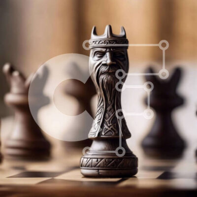 Intra Συλλεκτικό Ξύλινο Παζλ Plywood  4mm - Μαύρο κομμάτι σκακιού σε καρό πίνακα Σε Ξύλινο Κουτί - Διαστάσεις: 10x10 cm – 25 κομμάτια - Image 1