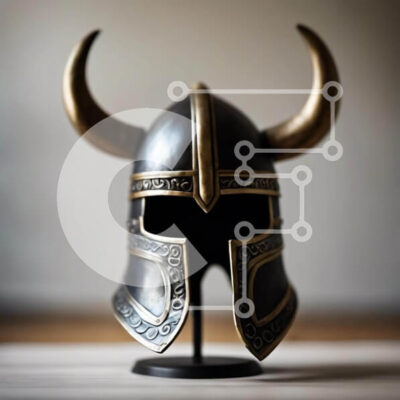 Intra Συλλεκτικό Ξύλινο Παζλ Plywood  4mm - Οθόνη κράνους Viking Σε Ξύλινο Κουτί - Διαστάσεις: 10x10 cm – 25 κομμάτια - Image 1