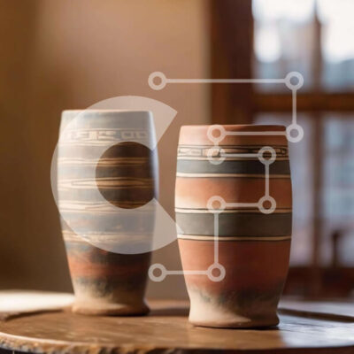 Intra Συλλεκτικό Ξύλινο Παζλ Plywood 4mm - Κεραμικά βάζα σε ξύλινο τραπέζι Σε Ξύλινο Κουτί - Διαστάσεις Puzzle: 10x10 cm – 25 κομμάτια - Image 1