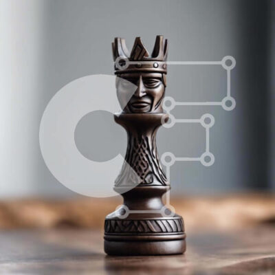 Intra Συλλεκτικό Ξύλινο Παζλ Plywood  4mm - Ξύλινο κομμάτι σκακιού σε ημιτελές τραπέζι Σε Ξύλινο Κουτί - Διαστάσεις: 10x10 cm – 25 κομμάτια - Image 1