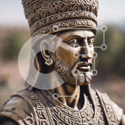 Intra Συλλεκτικό Ξύλινο Παζλ Plywood 4mm - Χάλκινο άγαλμα του αρχαίου ανθρώπου Σε Ξύλινο Κουτί - Διαστάσεις Puzzle: 10x10 cm – 25 κομμάτια - Image 1