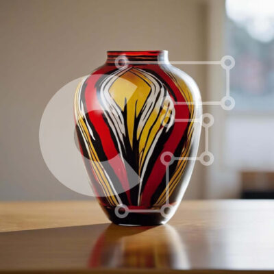 Intra Συλλεκτικό Ξύλινο Παζλ Plywood  4mm - Πολύχρωμο βάζο σε ξύλινο τραπέζι Σε Ξύλινο Κουτί - Διαστάσεις: 10x10 cm – 25 κομμάτια - Image 1