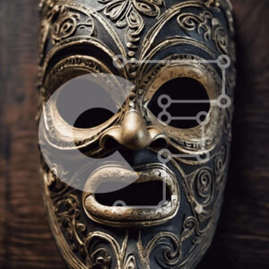 Intra Συλλεκτικό Ξύλινο Παζλ Plywood  4mm - Περίτεχνη μάσκα σε μαύρο και χρυσό Σε Ξύλινο Κουτί - Διαστάσεις Puzzle: 10x10 cm – 25 κομμάτια